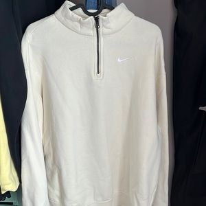 Cream Women Nike Half Zip